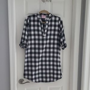 Cozy Plaid open neck dress.